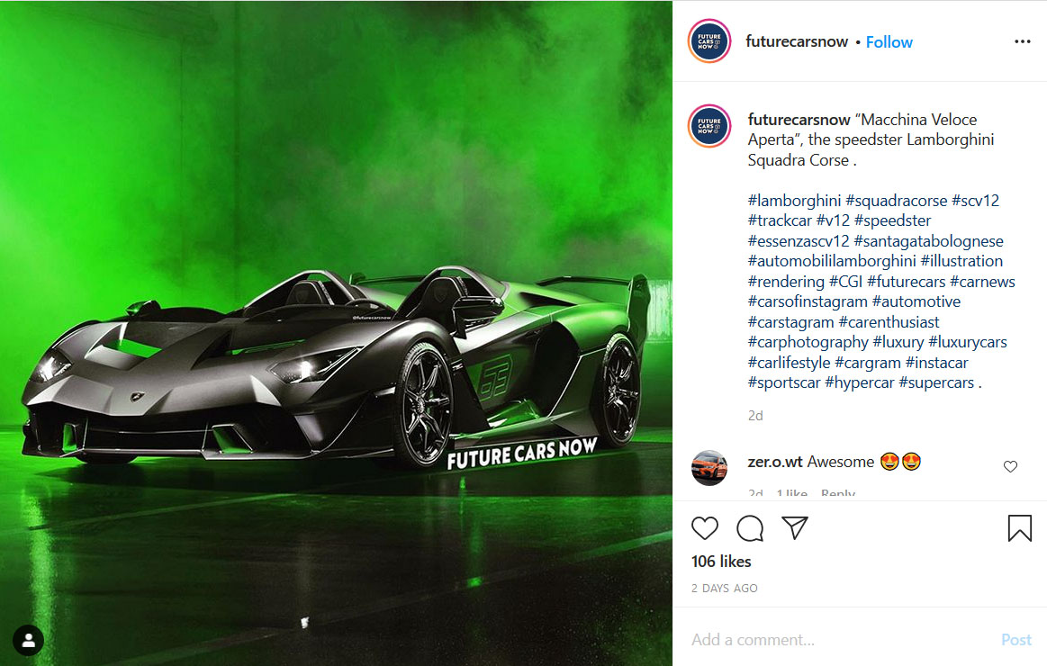 furutcarsnow Lamborghini Essenza SCV12 rendering